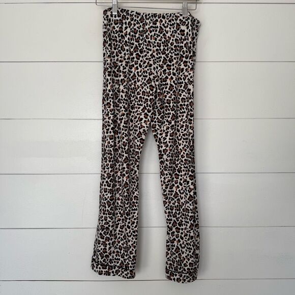 Flora by Flora Nikrooz Women’s Medium Leopard 2 Piece Pajama Set - Picture 7 of 8